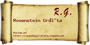 Rosenstein Gréta névjegykártya